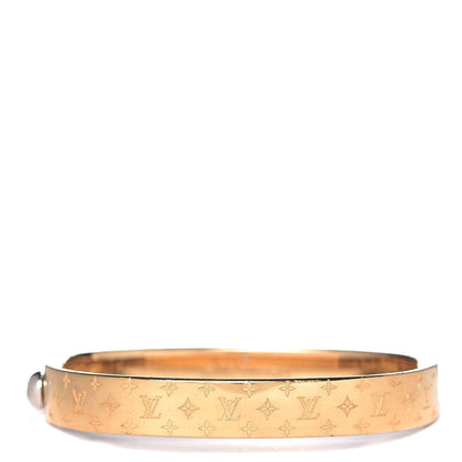 Louis Vuitton Brass Monogram Nanogram Cuff M Gold 1 of 5