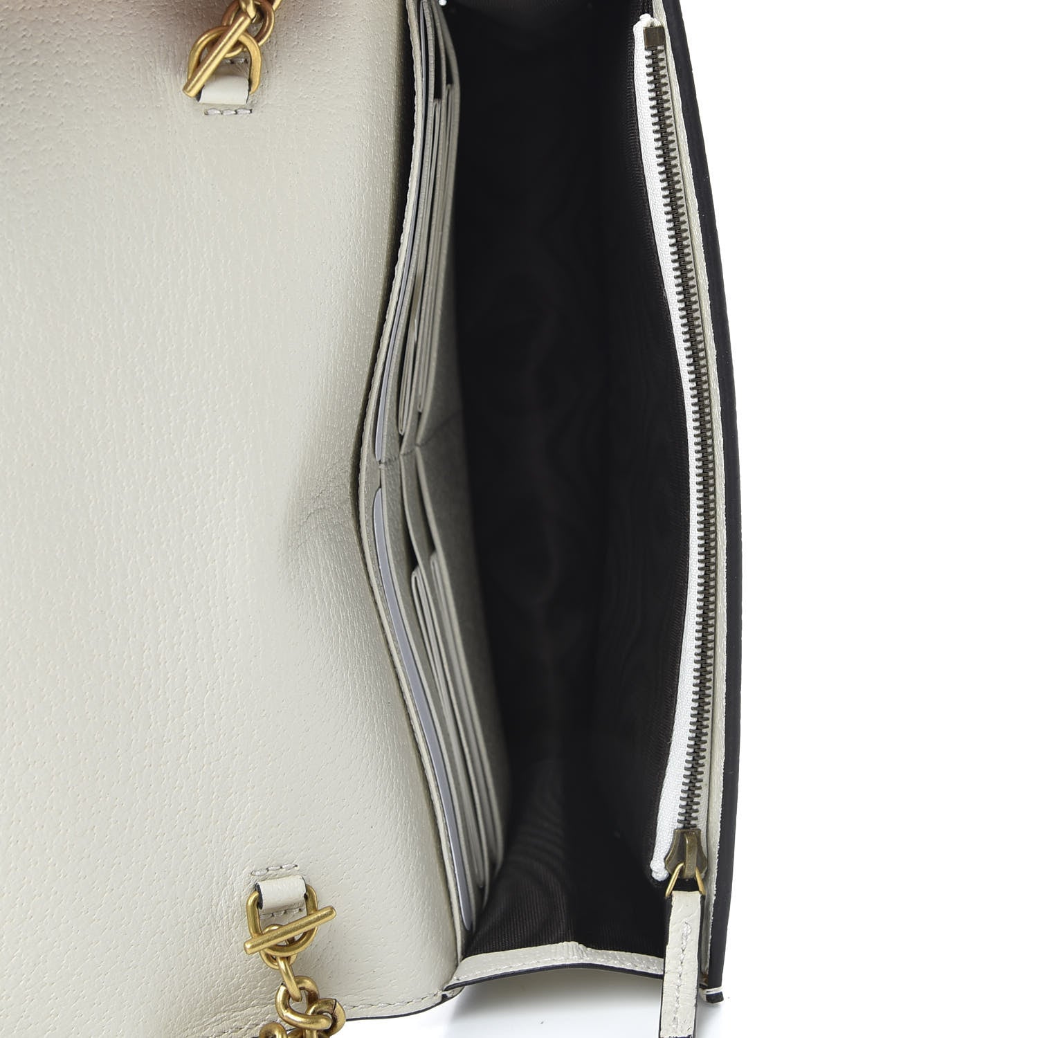 Gucci GG Supreme Monogram Web Queen Margaret Chain Wallet White 5 of 10