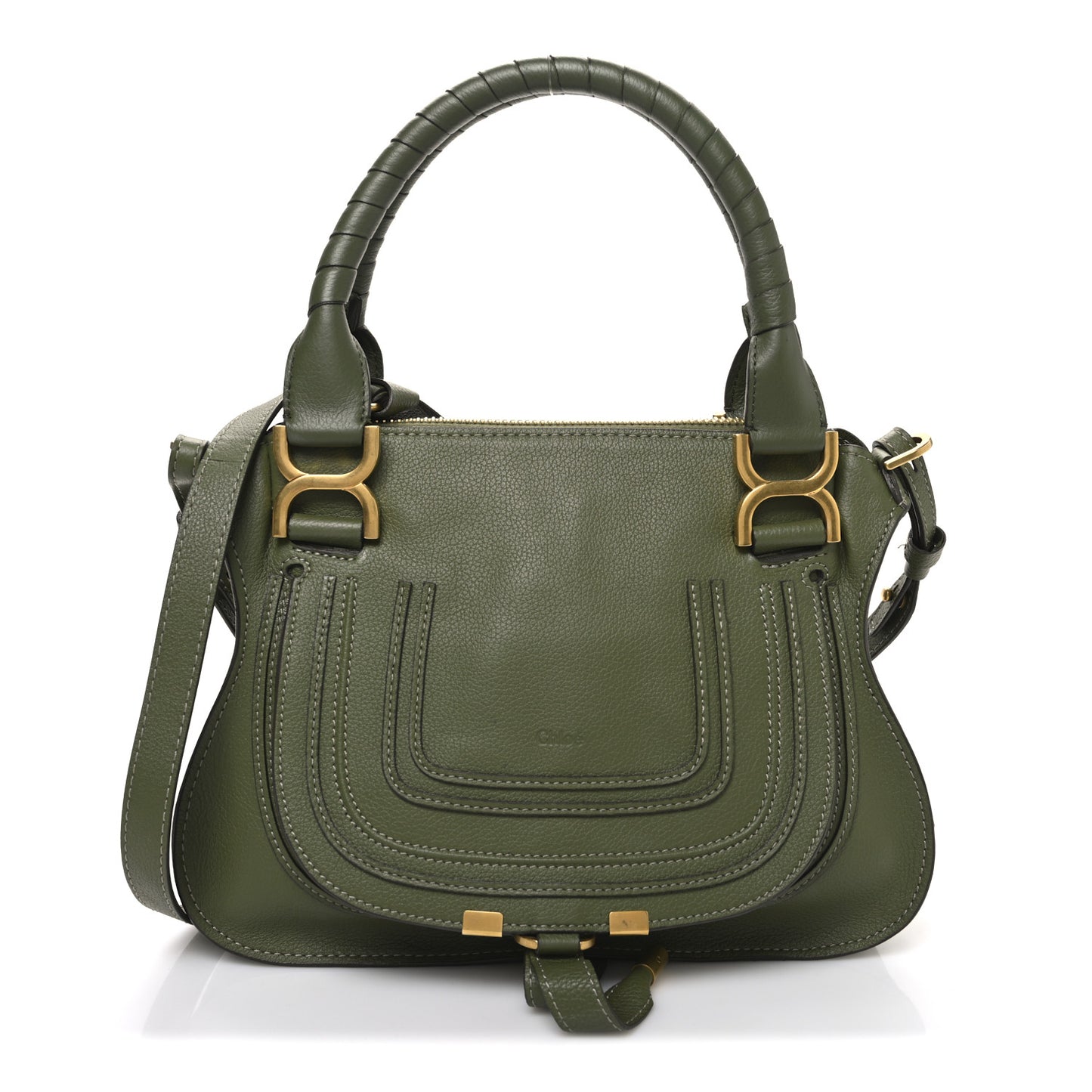 Calfskin Small Marcie Satchel Light Cactus