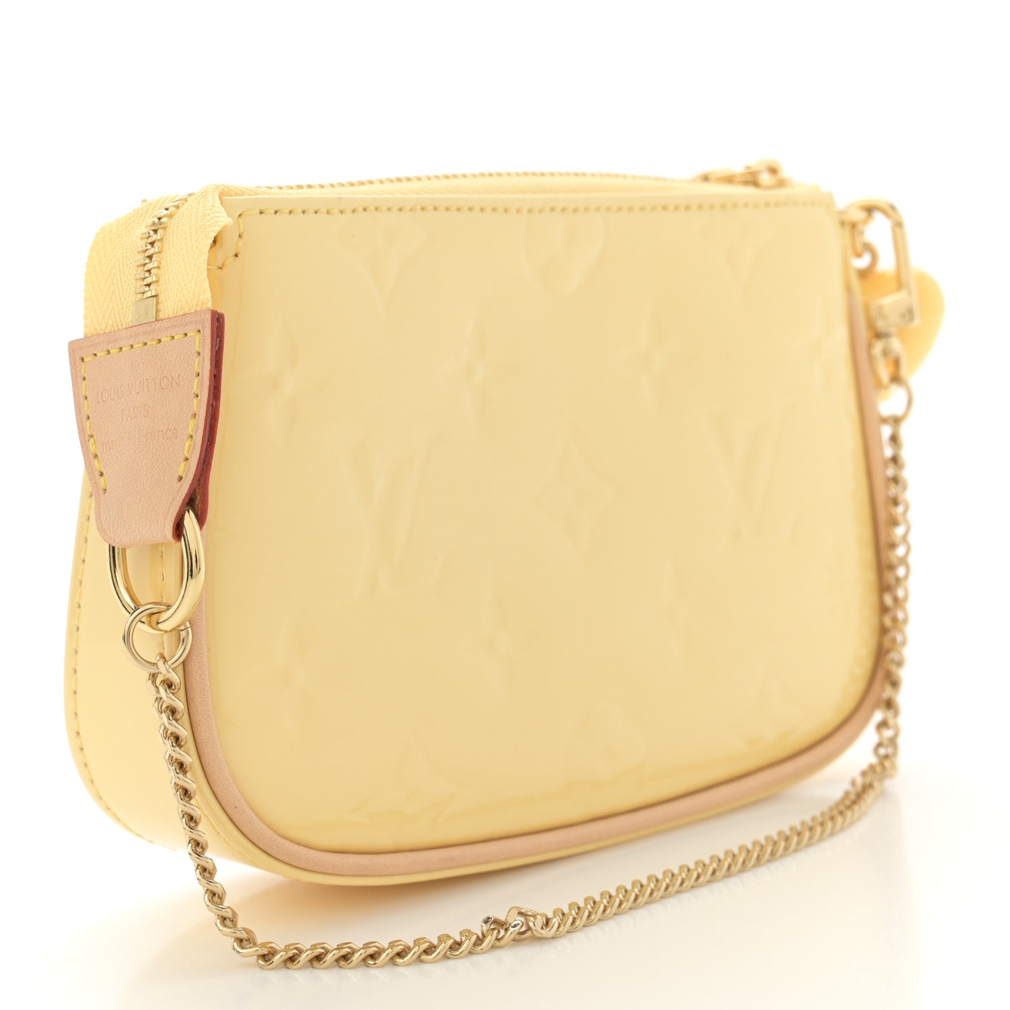 Metallic Vernis Valentine Mini Pochette Accessories Banana Fizz