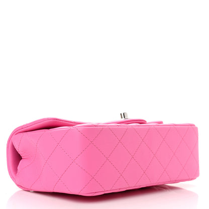 Chanel Lambskin Quilted Mini Rectangular Flap Neon Pink 3 of 11