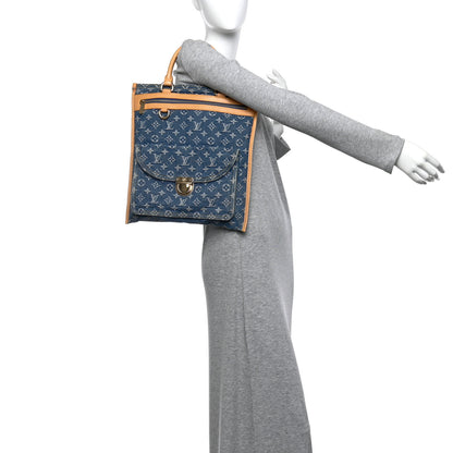 Louis Vuitton Monogram Denim Sac Plat Blue 2 of 9