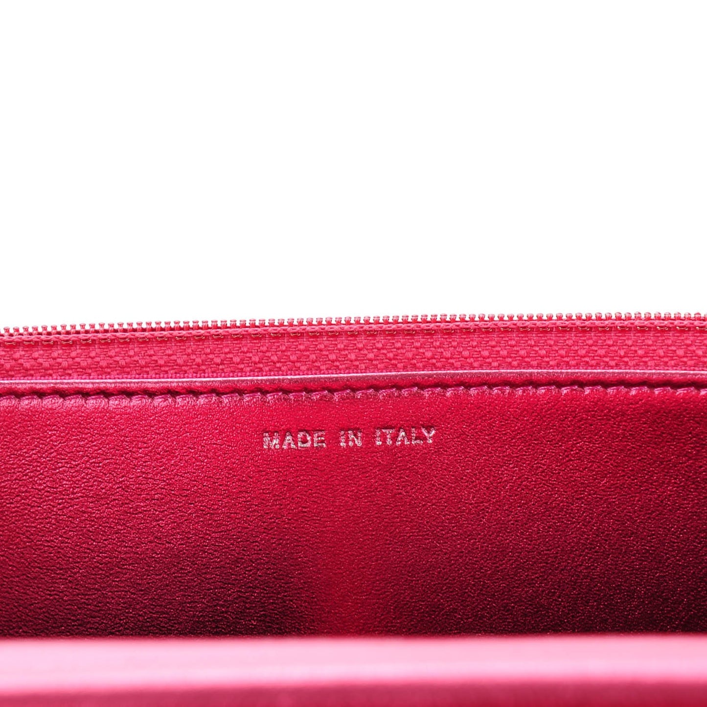 Patent Calfskin Quilted Boy Wallet On Chain WOC Fuchsia
