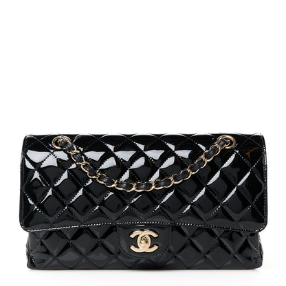 Chanel Patent Quilted Medium Double Flap Black 1 of 11