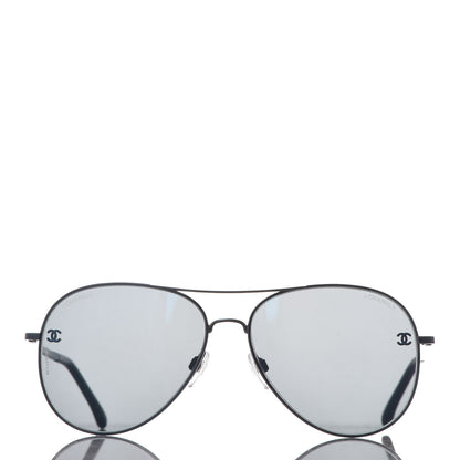Chanel Metal Aviator CC Sunglasses 4189 T-Q Black 3 of 9