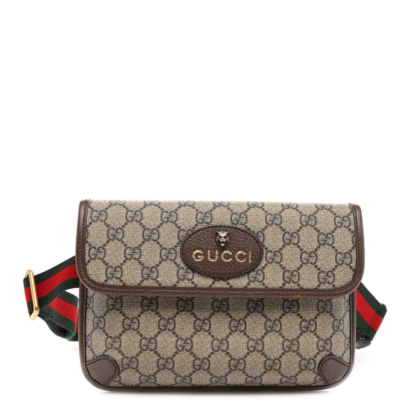 GG Supreme Monogram Neo Vintage Web Belt Bag Brown