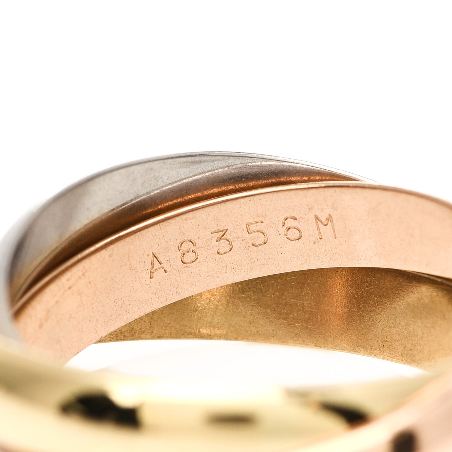 18K Pink Yellow White Gold Classic Les Must De Cartier Trinity Ring 53 6.25