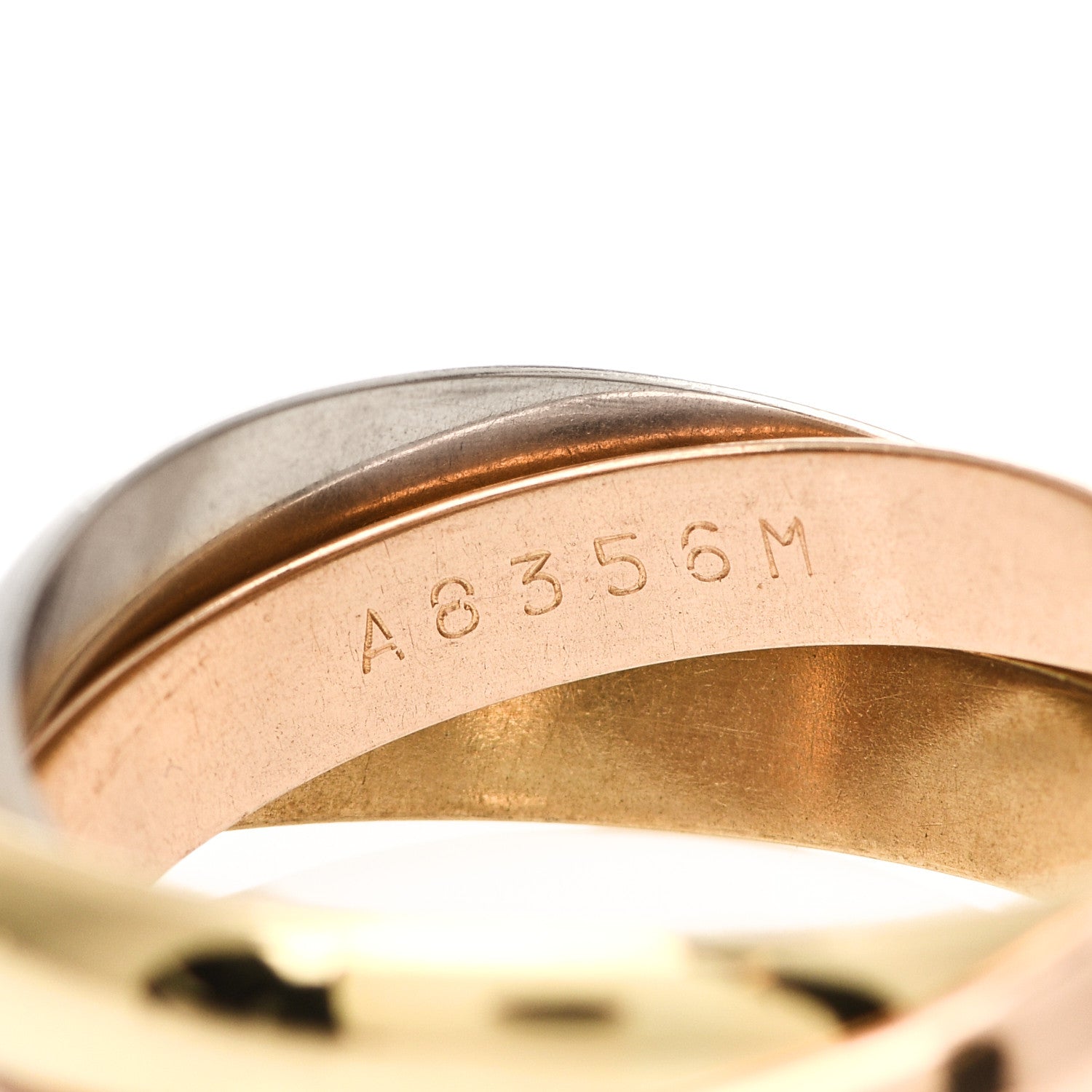 Cartier 18K Pink Yellow White Gold Classic Les Must De Cartier Trinity Ring 53 6.25 4 of 7