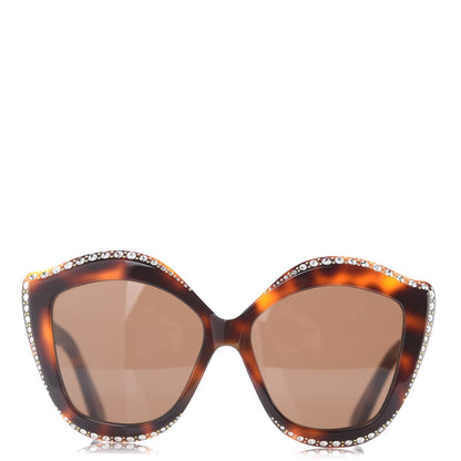 Gucci Crystal Cat Eye GG0118S Sunglasses Havana Brown 6 of 7