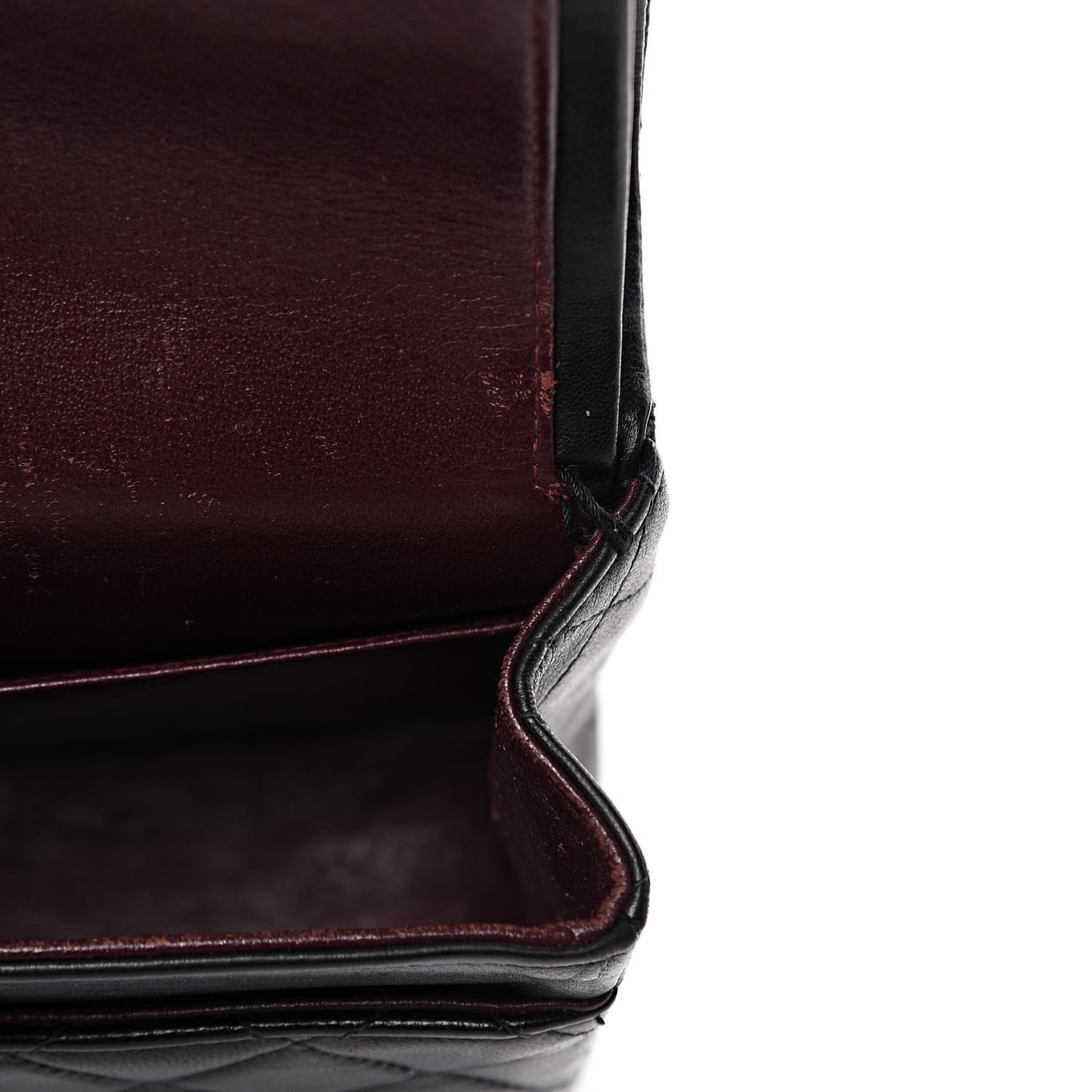 Lambskin Quilted Medium Double Flap Black