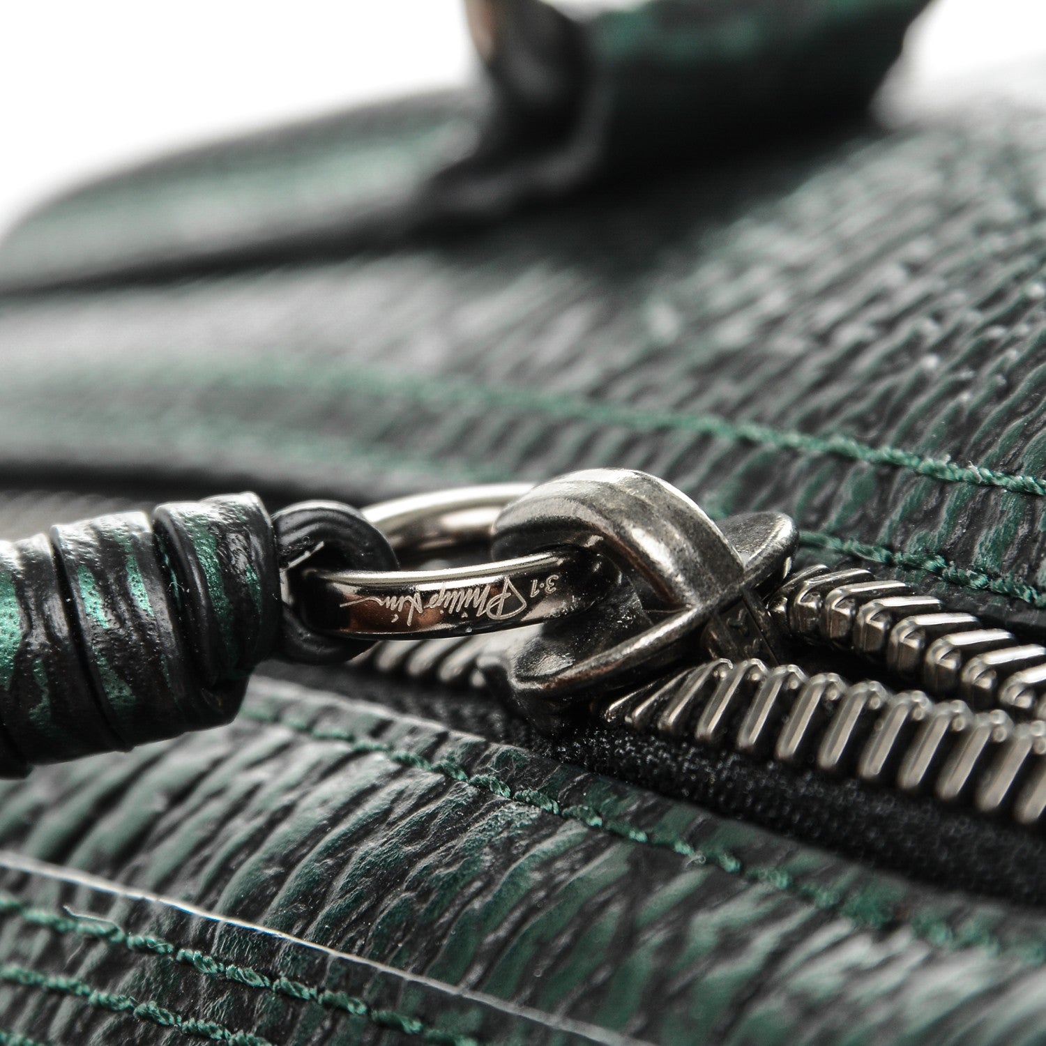 3.1 Phillip Lim 3.1 Metallic Textured Calfskin Medium Pashli Satchel Green 7 of 7