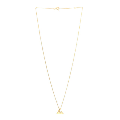 Louis Vuitton 18K Yellow Gold Diamond Small LV Volt One Pendant Necklace 3 of 5