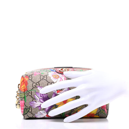 Gucci Soft GG Supreme Monogram Flora Calfskin Medium Ophidia Cosmetic Case Beige Ebony Multicolor Rosso 2 of 10