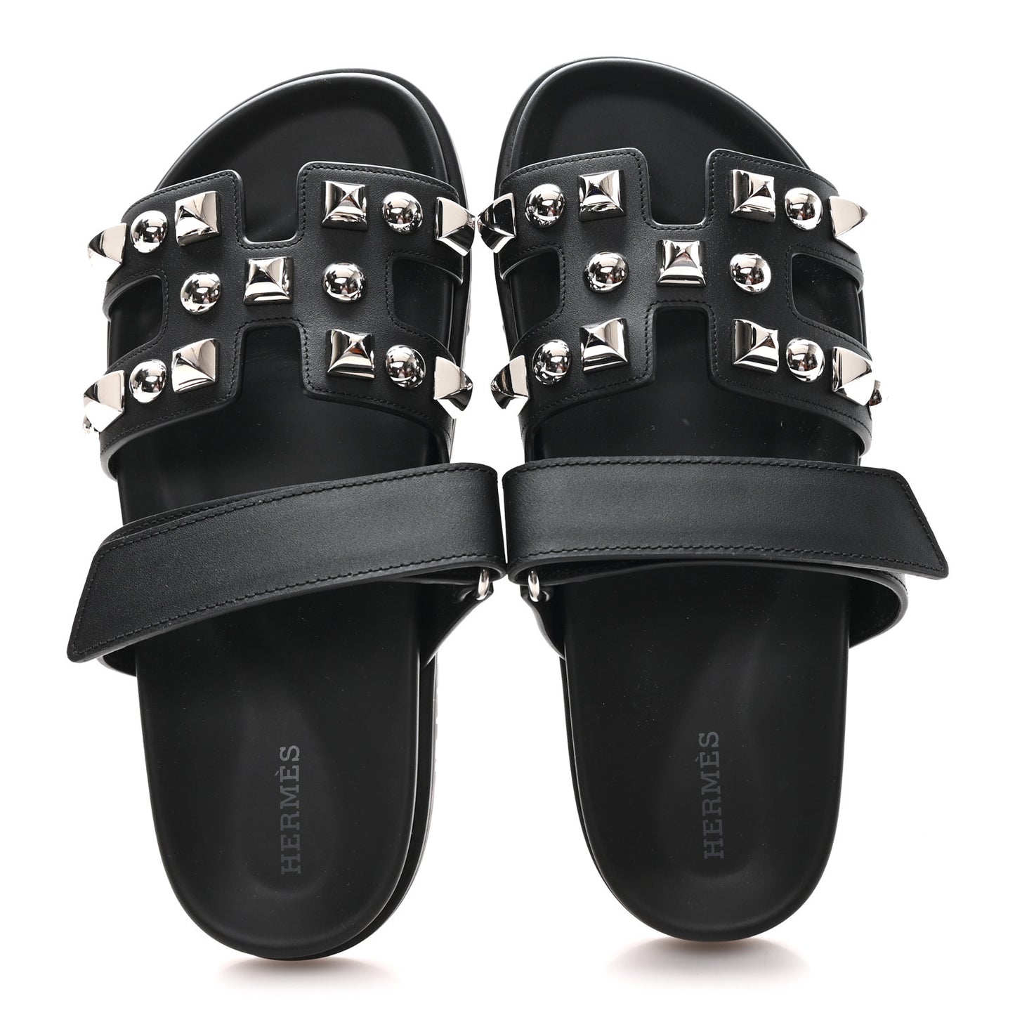 Calfskin Medor Studded Womens Chypre Sandals 38.5 Black