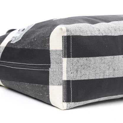 Burberry Coated Canvas Mega Check Medium Doodle Tote Black White 1 of 9