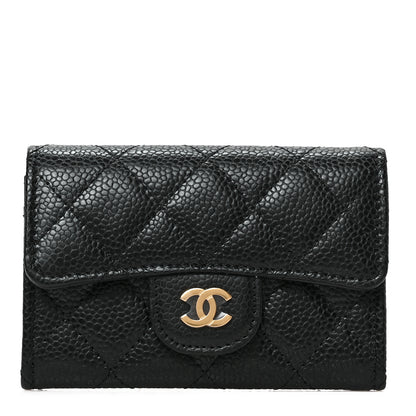 Chanel Caviar Quilted Flap Card Holder Wallet Black 1 of 8