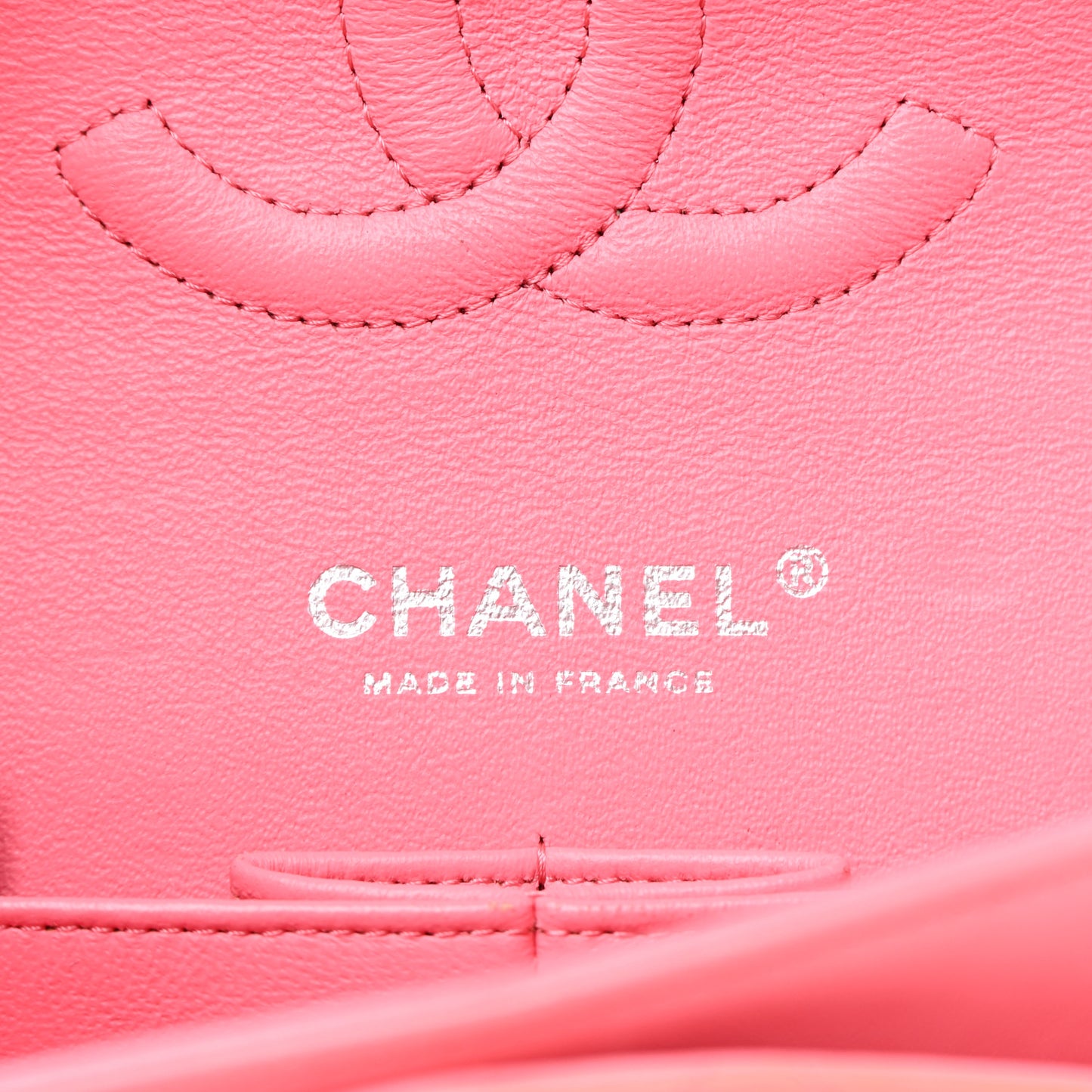 Patent Quilted Medium Double Flap Coral