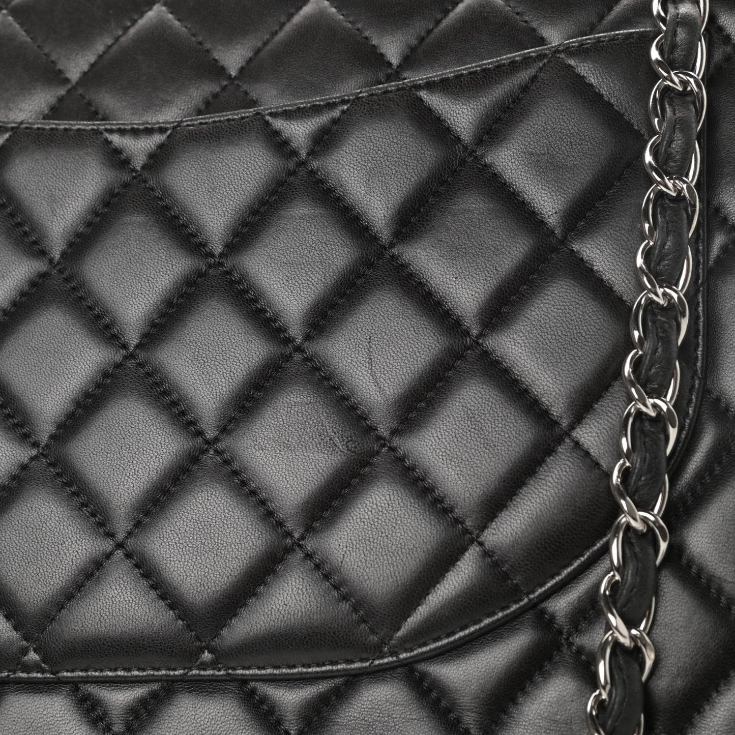 Lambskin Quilted Maxi Double Flap Black