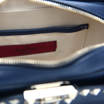 Valentino Garavani Calfskin Rockstud Flip Lock Camera Crossbody Bag Marine 8 of 8