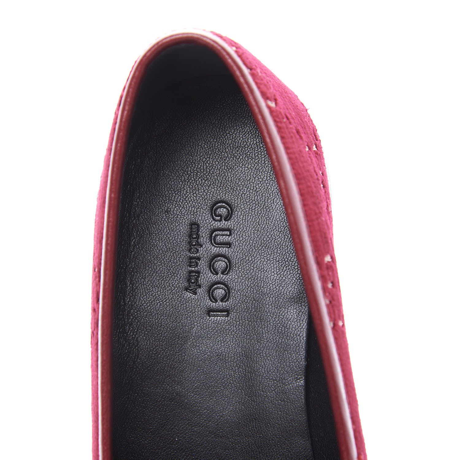 Gucci Velvet Malaga Kid GG Monogram Horsebit Womens Jordaan Loafers 36 Red Cipria Romantic Cerise 8 of 11