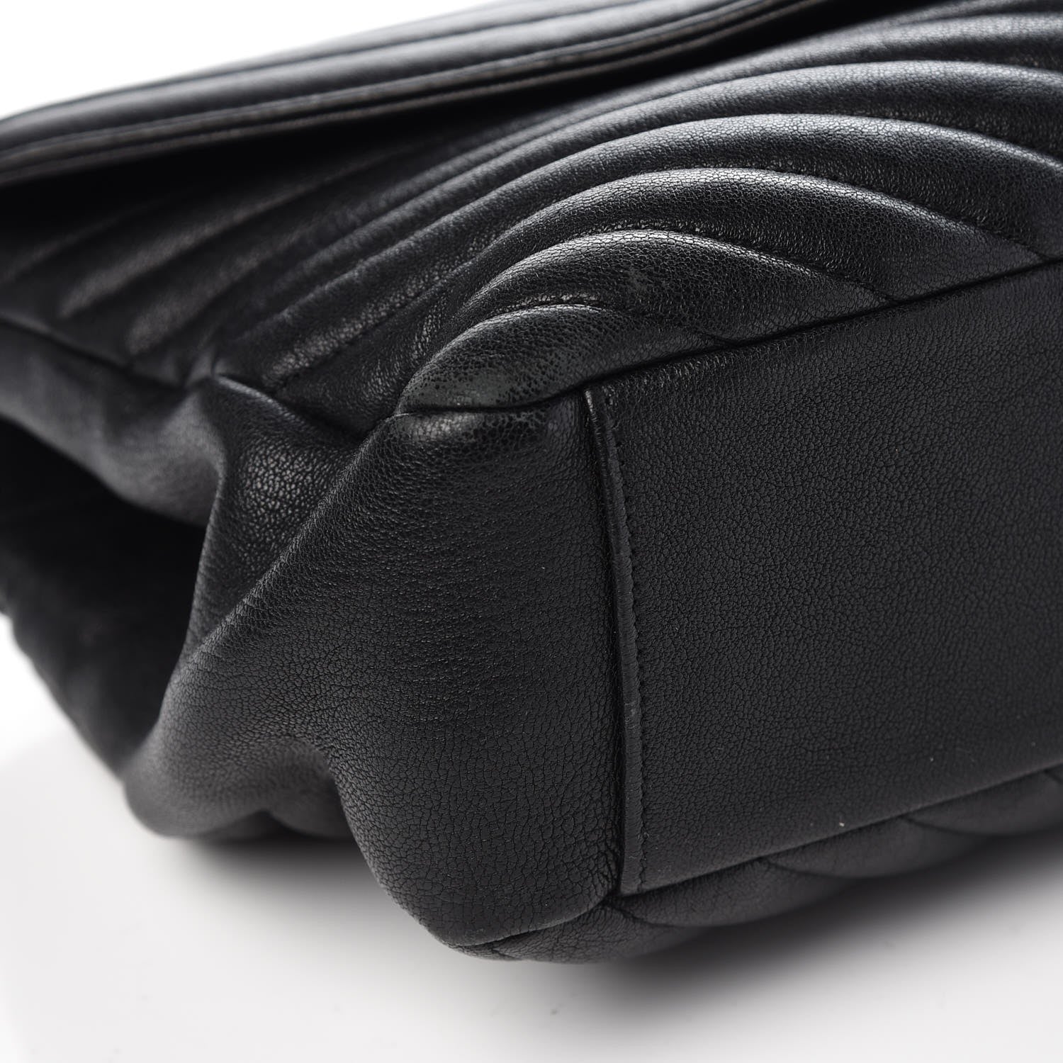Saint Laurent Sheepskin Matelasse Chevron Monogram Large College Satchel Black 11 of 13