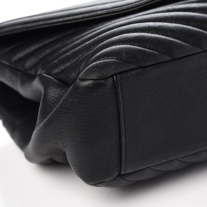 Saint Laurent Sheepskin Matelasse Chevron Monogram Large College Satchel Black 11 of 13