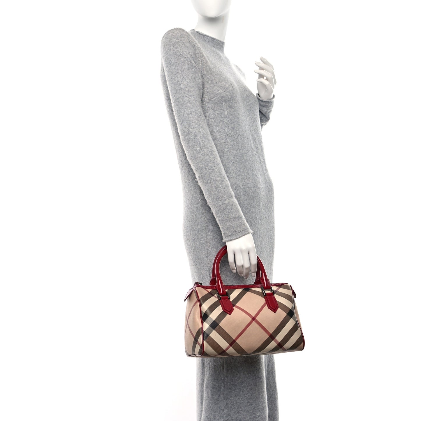 Patent Nova Check Chester Bowling Bag Raspberry Sorbet