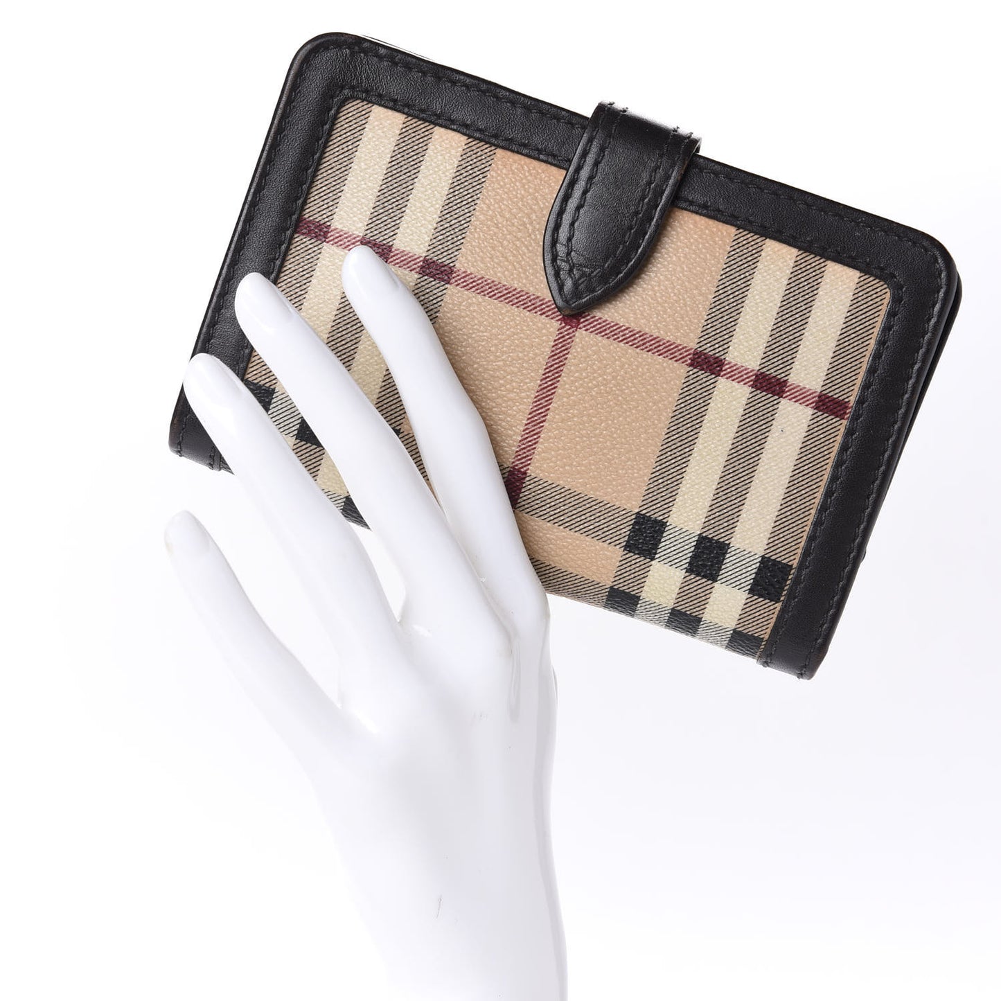 Haymarket Check Compact Zip Wallet Chocolate