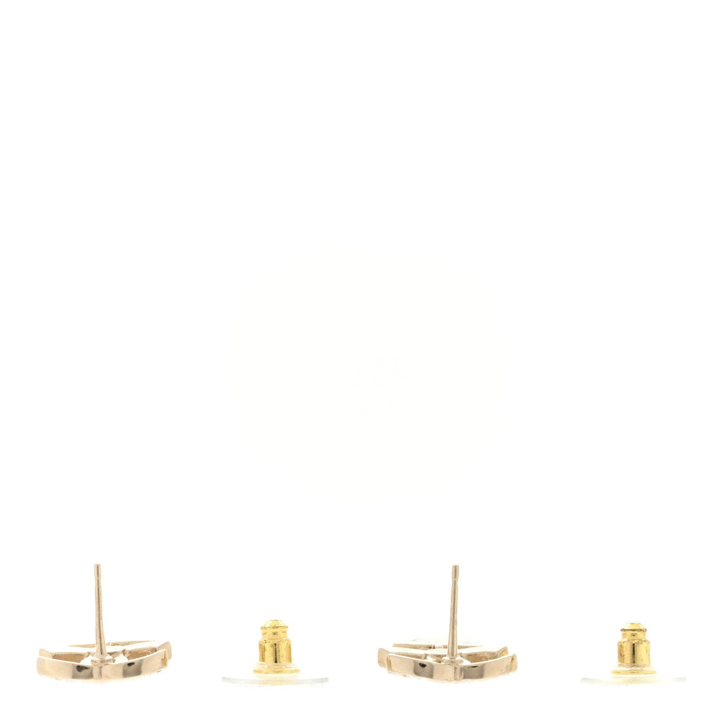 Chanel Crystal CC Drop Earrings Green Gold 3 of 4