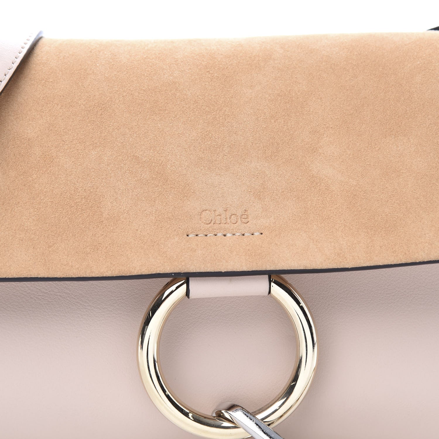Chloe Suede Calfskin Small Faye Shoulder Bag Cement Pink 10 of 11