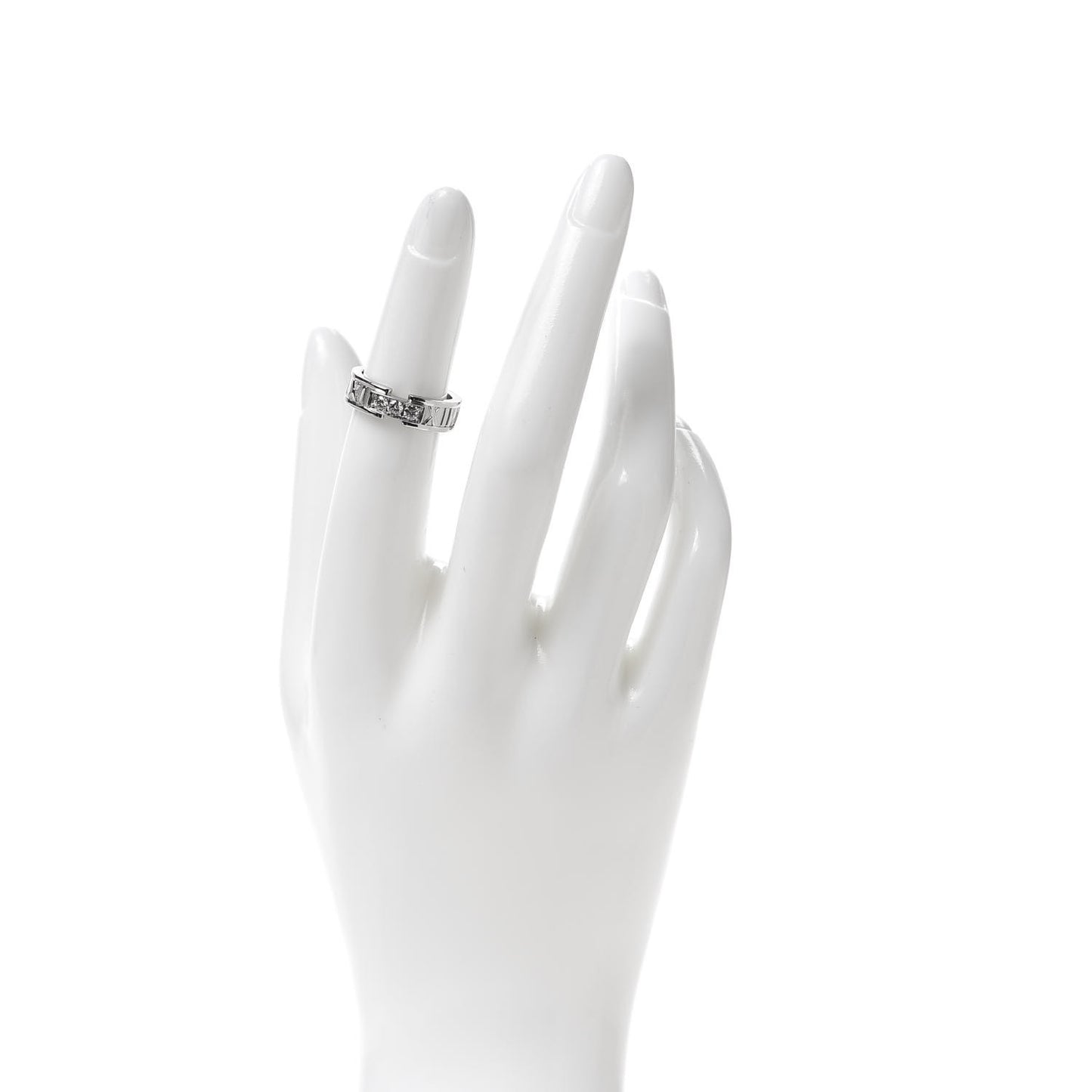 18K White Gold Diamond Atlas Ring 49 4.75