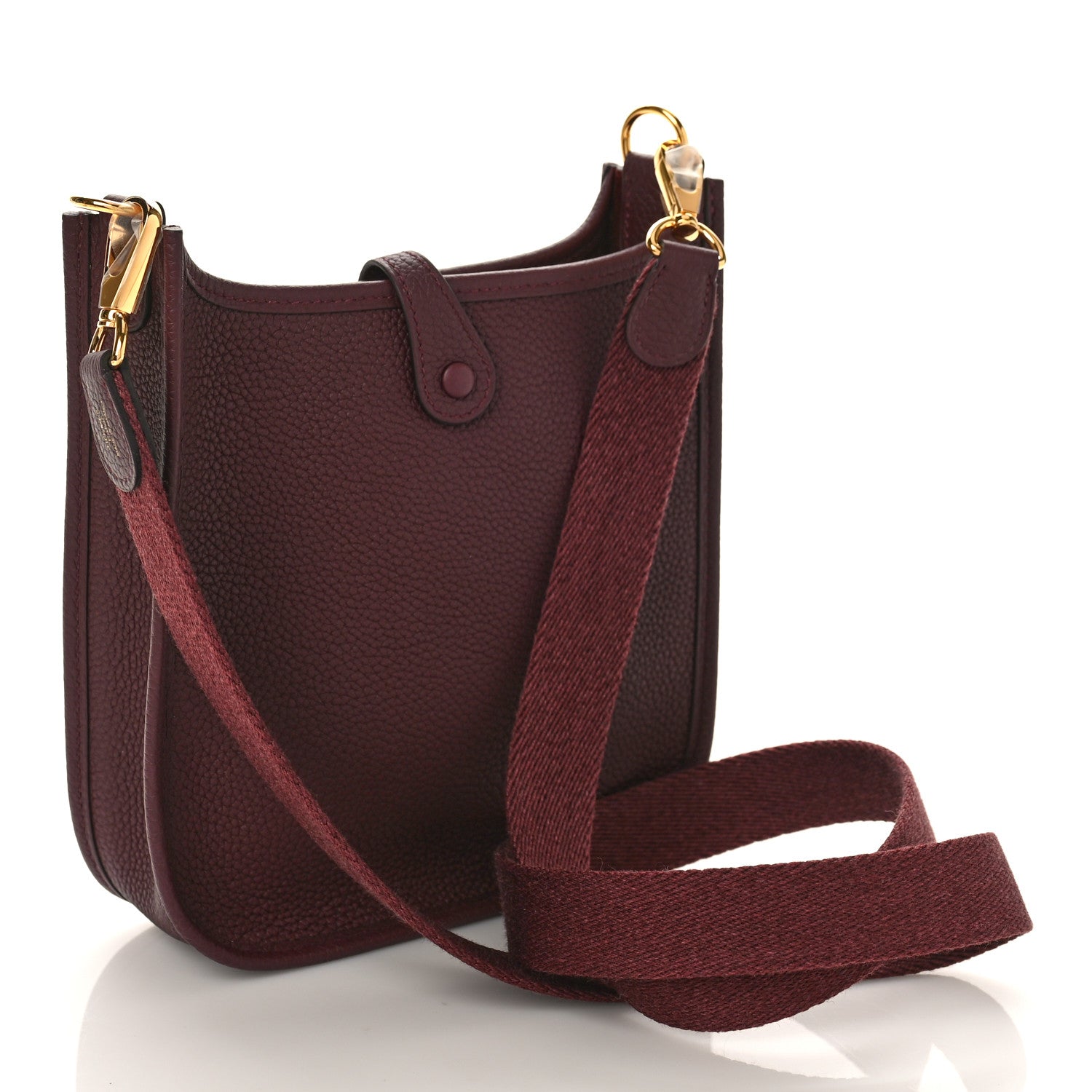 Hermes Taurillon Clemence Evelyne TPM Rouge Sellier 3 of 9