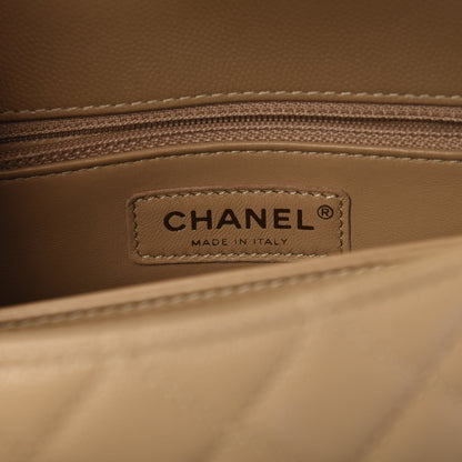 Chanel Caviar Lizard Embossed Quilted Mini Coco Handle Flap Dark Beige 8 of 11