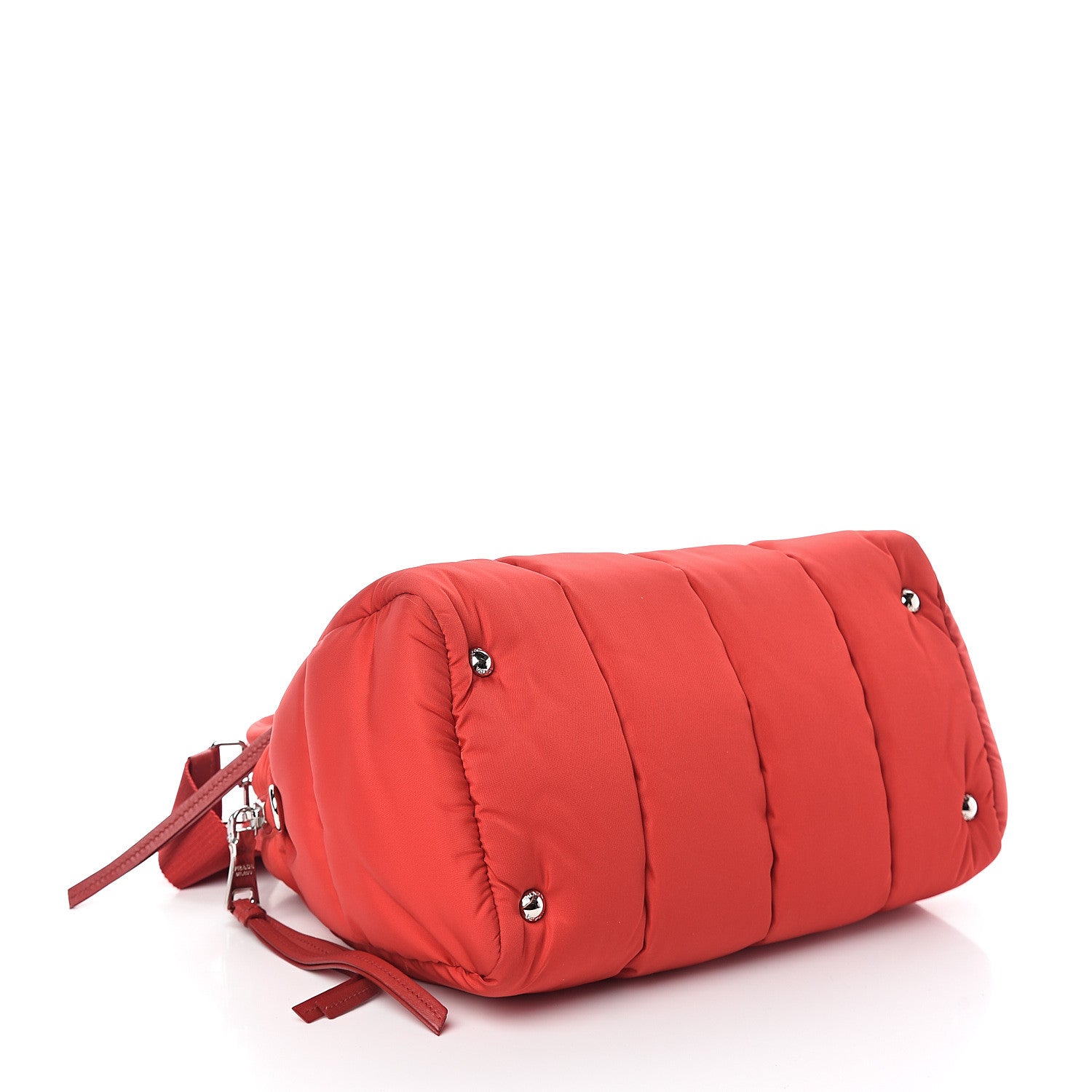 Prada Tessuto Nylon Bomber Dome Satchel Red 3 of 8