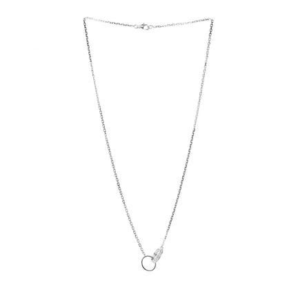 Cartier 18K White Gold Diamond Interlocking LOVE Necklace 3 of 8
