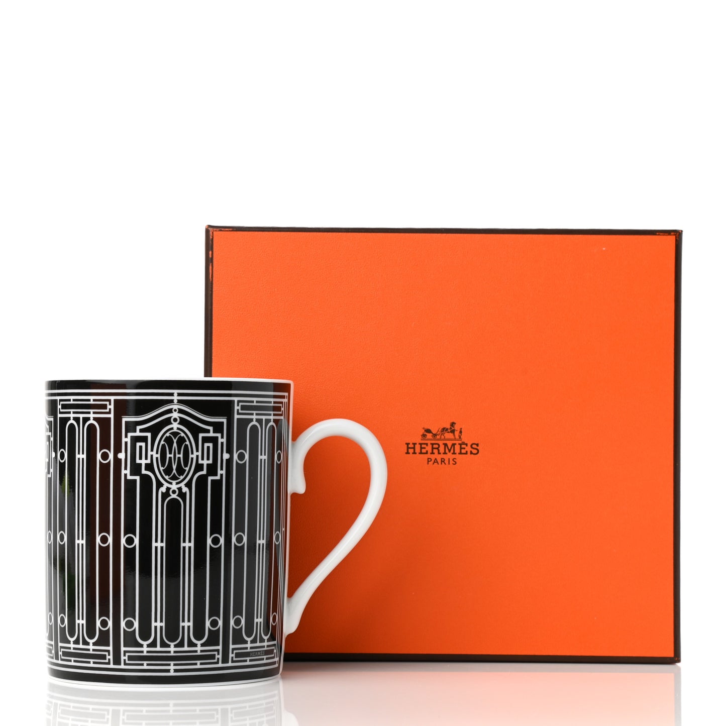 Porcelain H Deco Mug N°2 Black