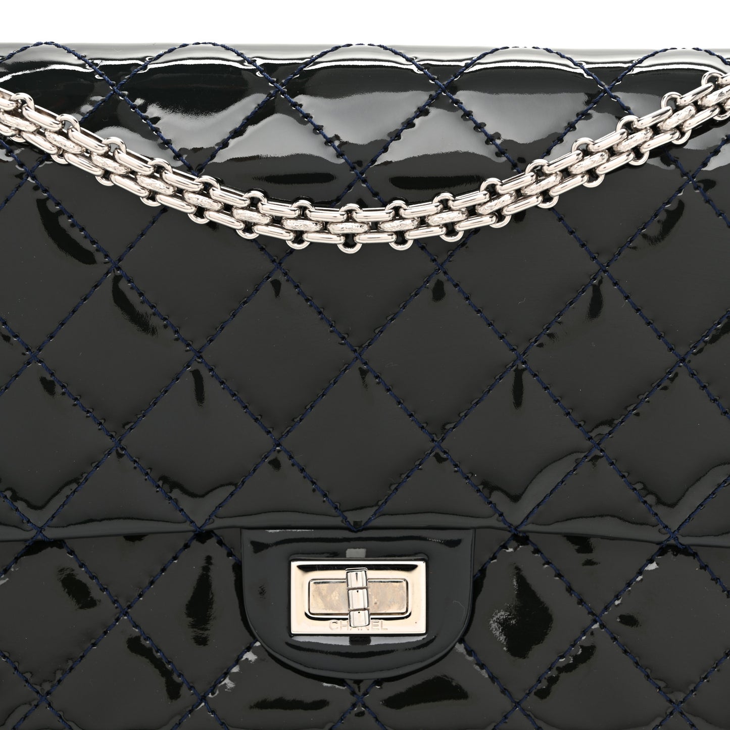 Patent Quilted 2.55 Reissue 226 Flap Blue