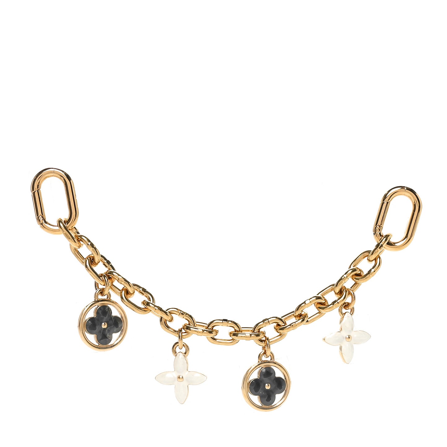 Monogram Flower Bag Charm Black