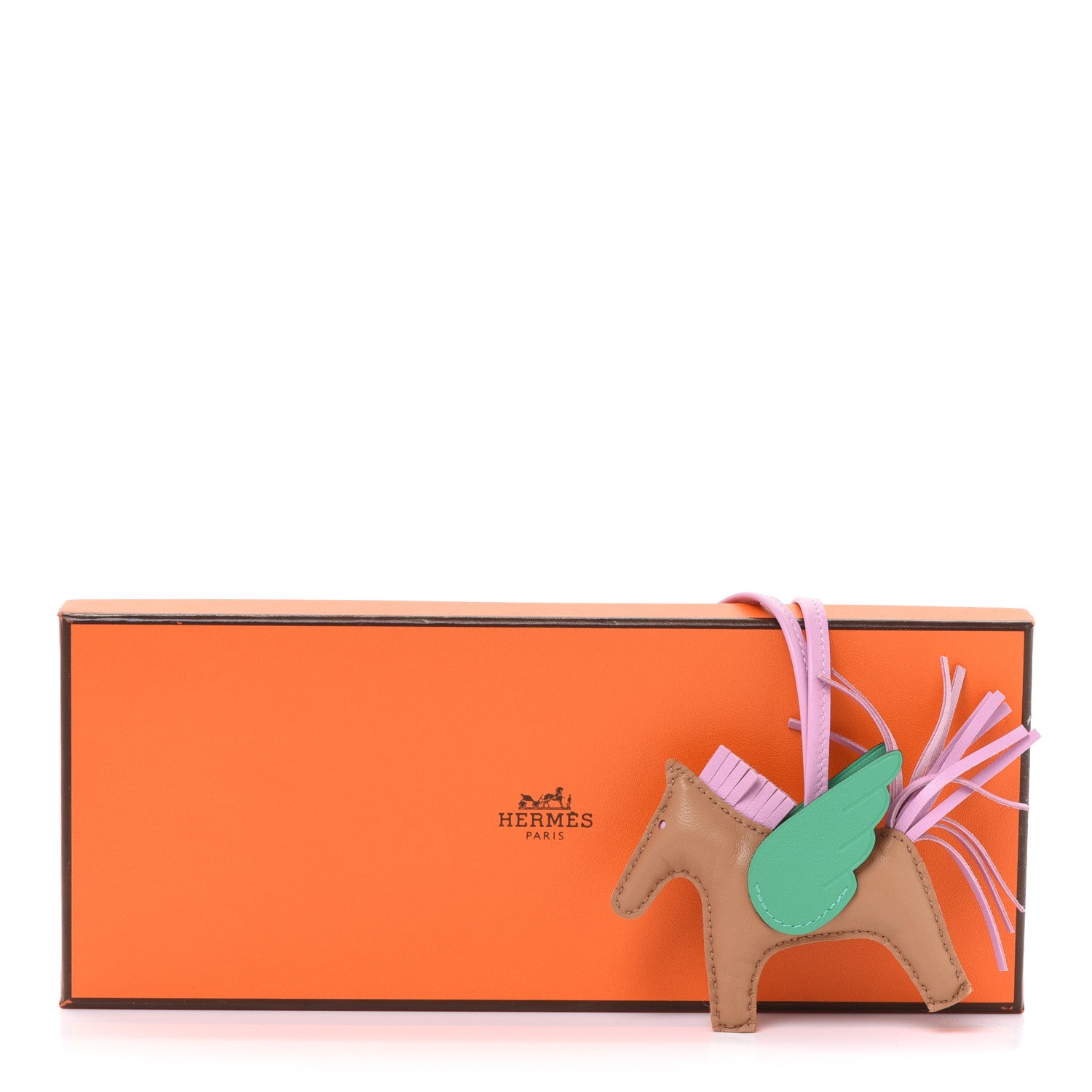 Hermes Milo Lambskin Grigri Rodeo Pegase Horse Bag Charm PM Chai Mauve Sylvestre Menthe 5 of 5