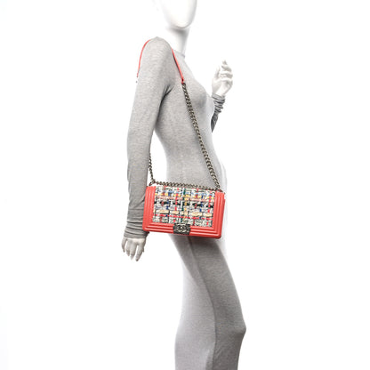 Chanel Lambskin Tweed Medium Boy Flap Coral 3 of 10