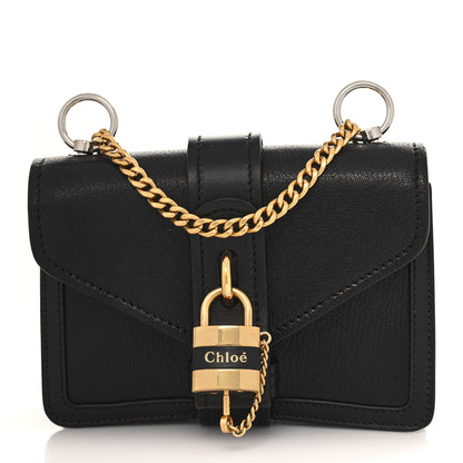 Chloe Shiny Goatskin Calfskin Mini Aby Chain Shoulder Bag Black 1 of 9