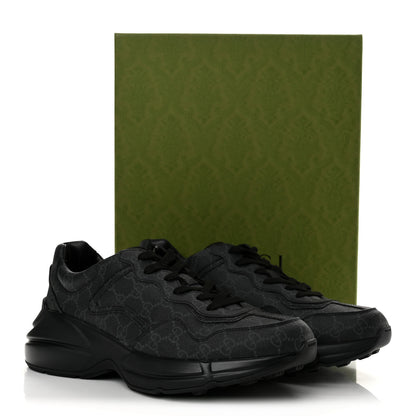Gucci GG Supreme Monogram Mens Rhyton Sneakers 10 Black 10 of 10
