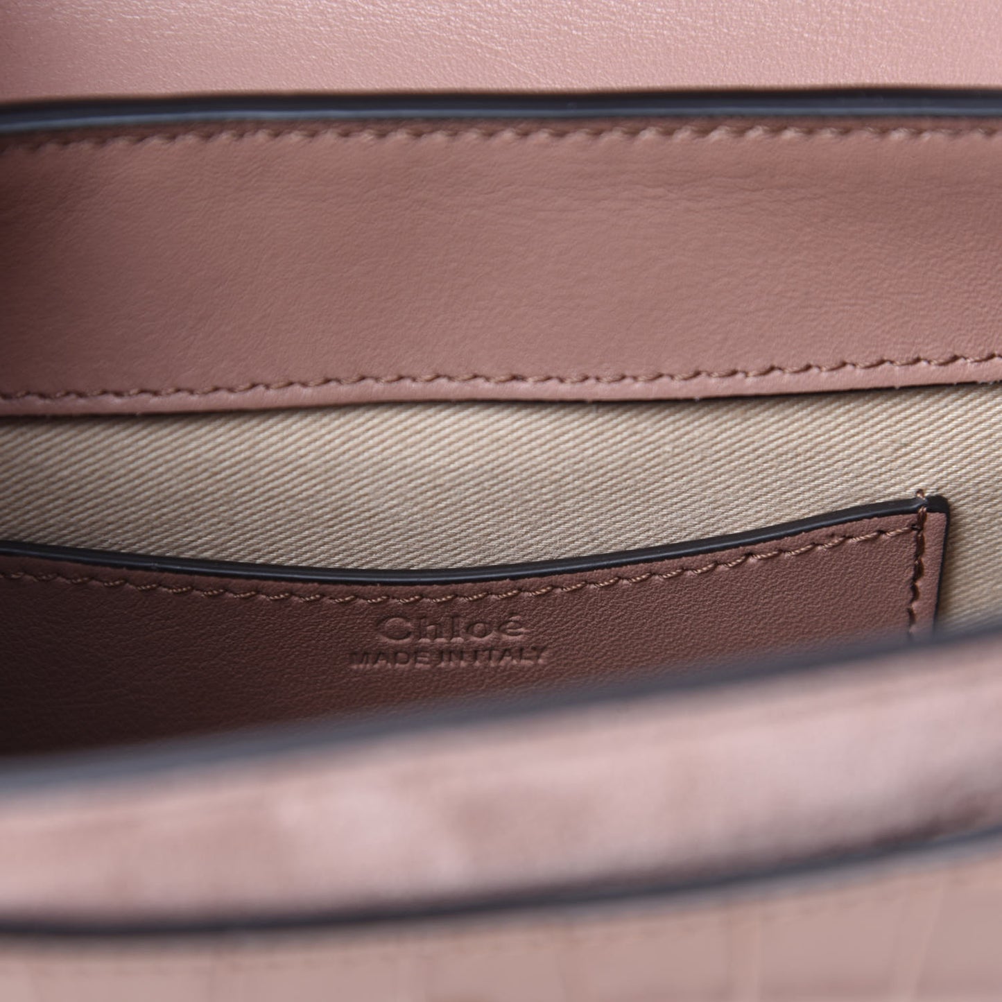 Calfskin Crocodile Embossed Small Tess Bag Woodrose