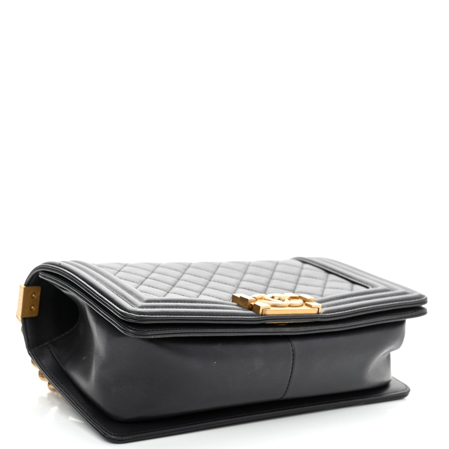 Calfskin Quilted Medium Boy Flap Dark Grey