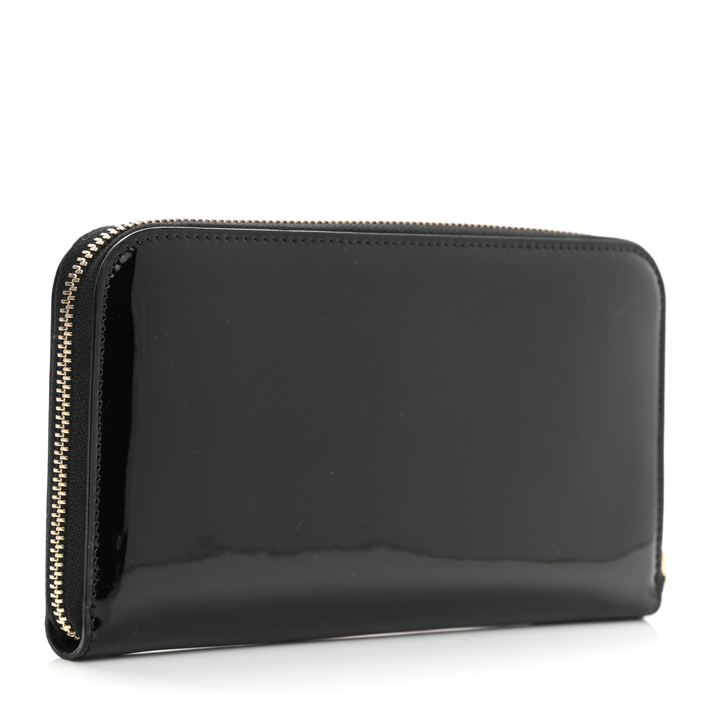 Patent Palazzo Medusa Zip Around Wallet Black