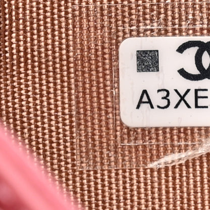 Chanel Caviar Quilted Textured CC Card Holder Pink 8 of 9