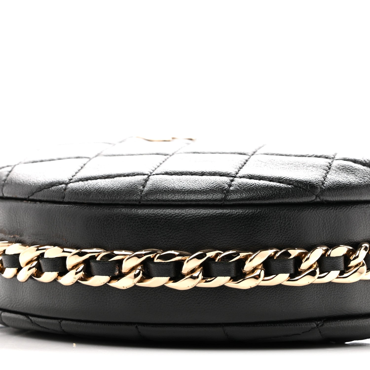 Chanel Lambskin Quilted Chain Around Pouch Hobo Black 10 of 11