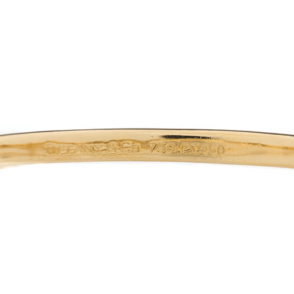 Tiffany 18K Yellow Gold Platinum Diamond 4.5mm Etoile Bangle Bracelet 3 of 4
