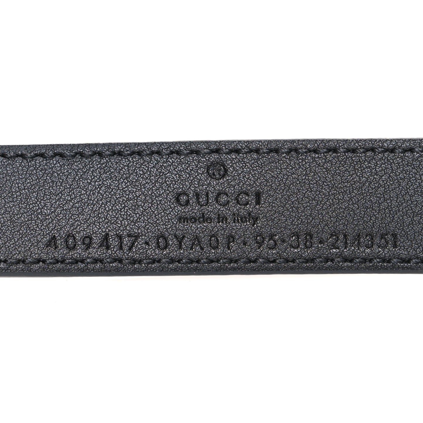 Plutone Calfskin Palladium Double G 20mm Belt 95 38 Black