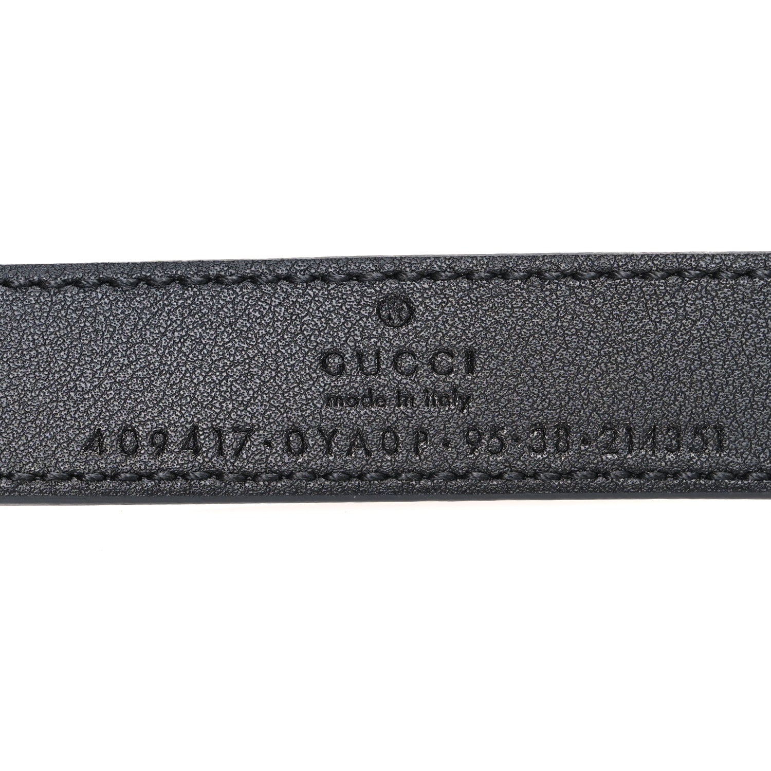 Gucci Plutone Calfskin Palladium Double G 20mm Belt 95 38 Black 5 of 5